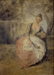 Watteau,Antoine/L'Amante inquiete/um1716 by klassik art