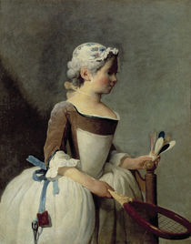 Chardin, Maedchen mit Federball von klassik art