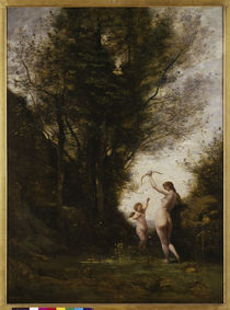 C.Corot, Nymphe mit Amor spielend by klassik art