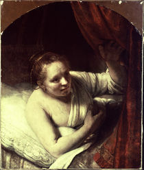 Rembrandt, Junge Frau im Bett von klassik art