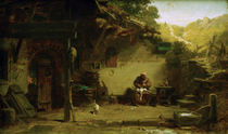 C.Spitzweg, Alt MOench.. Gans rupfend von klassik art