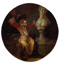 A.Watteau(Nachfolge), Affe als Bildhauer by klassik art
