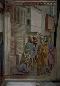 Masaccio, Petrus heilt mit Schatten by klassik art