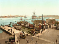 Portsmouth, Hafen / Photochrom um 1895 by klassik art