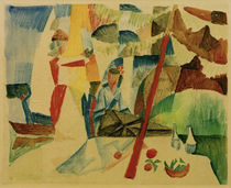 A.Macke, Picknick nach dem Segeln von klassik art