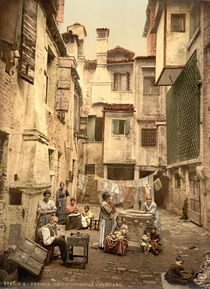 Venedig, Hof mit Bewohnern / Photochrom by klassik art