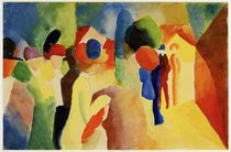 August Macke, Mit gelber Jacke by klassik art