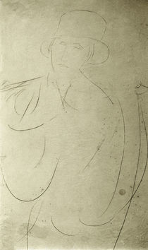 A.Modigliani, Frau mit Hut (Zeichnung) by klassik art