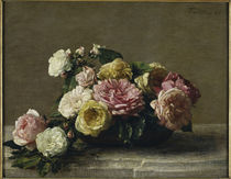 H.Fantin Latour, Roses dans une coupe von klassik art