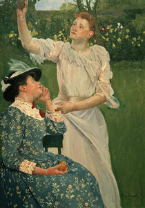 M.Cassatt, Junge Frauen pfluecken Obst von klassik art