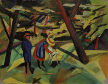 August Macke, Kinder mit Ziege im Wald von klassik art