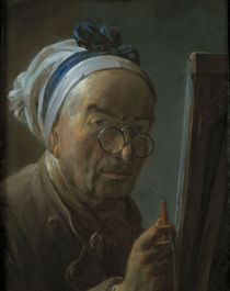 J.B.S.Chardin, Selbstbildnis v.Staffelei von klassik art