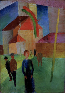 August Macke, Beflaggte Kirche von klassik art