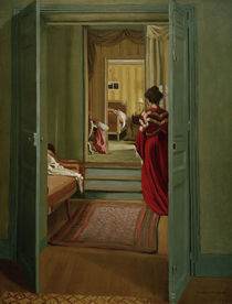 F.Vallotton, Interieur mit Frau in Rot by klassik art