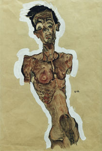 Egon Schiele, Selbstakt 1910 by klassik art