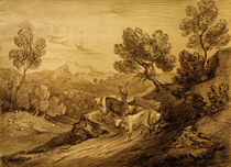 Th.Gainsborough, Waldige Berggegend von klassik art