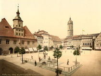 Jena, Markt u.Bismarckbrunnen/Photochrom von klassik art