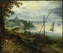 Jan Bruegel d.Ae., Flusslandschaft... von klassik art
