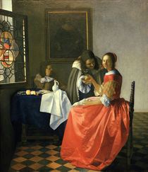 Vermeer, Das Maedchen mit dem Weinglas by klassik art