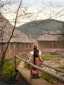 Schwarzwald, weibl.Tracht / Photochrom by klassik art