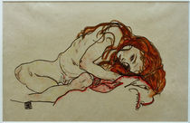 E.Schiele, Kauerndes Maedchen by klassik art