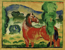 F.Marc, Rotes Pferd in farbiger Landsch. by klassik art