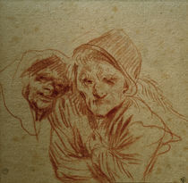 A.Watteau, Zwei grimassierende Alte von klassik art