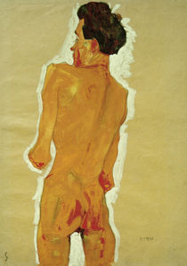 Egon Schiele, Rueckenakt (Selbstbildnis) von klassik art