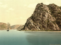 Loreleifels am Rhein / Photochrom von klassik art