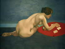 F.Vallotton, Akt mit Patience Karten by klassik art