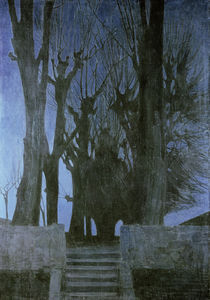 Zwintscher,O./Weidenbaeume bei Nacht/1904 by klassik art