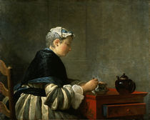 Chardin, Teetrinkende Dame von klassik art