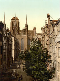 Danzig Frauengasse mit Marienkirche by klassik art