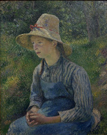 C.Pissarro, Bauernmaedchen mit Strohhut von klassik art