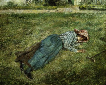 C.Pissarro, Liegendes Maedchen.. von klassik art