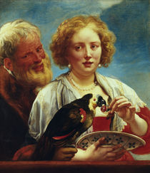 J.Jordaens/ Junge Frau mit altem Mann by klassik art