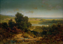 C.Spitzweg, Landschaft mit Dorf u.Fluss by klassik art