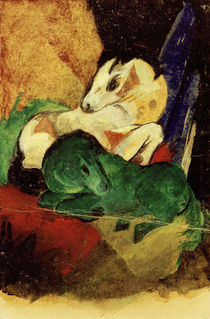 Franz Marc, Gruenes und weisses Pferd by klassik art