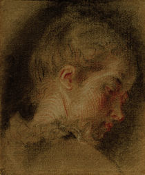 A.Watteau, Kopf einer jungen Frau by klassik art