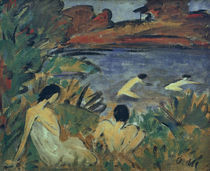 O.Mueller, Sommertag (Teich m. Badenden) by klassik art