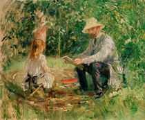 B.Morisot, Eugene Manet und Tochter von klassik art