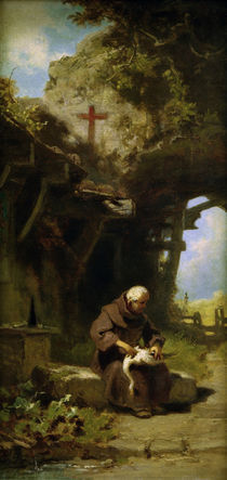 C.Spitzweg, Gans rupfender Einsiedler by klassik art