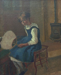 C.Pissarro, Portraet von Jeanne m.Faecher by klassik art