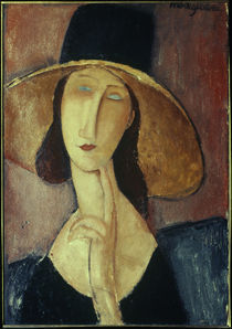 A.Modigliani, Frau mit grossem Hut von klassik art