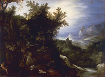 J.Brueghel d.Ae., Landschaft m.Hieronymus by klassik art