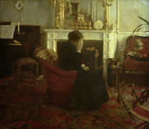 F.Khnopff, Schumanns Werken zuhoerend by klassik art