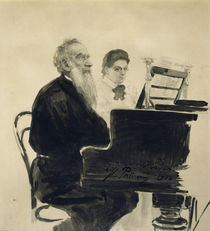 Leo Tolstoj / Aquarell von Repin by klassik art