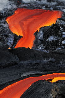 River of molten lava, close-up, Kilauea Volcano, Hawaii Islands, United States by Sami Sarkis Photography