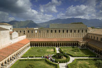 High angle view of a garden in a cloister von Panoramic Images