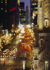 High angle view of traffic moving on the road, Chicago, Illinois, USA von Panoramic Images